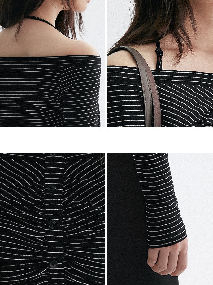 條紋露肩上衣_BDHL7947