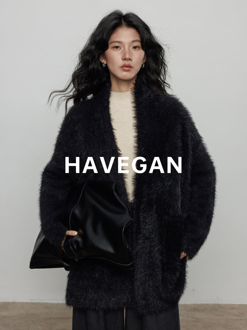 無領抓絨長版開襟衫_BDHL7971