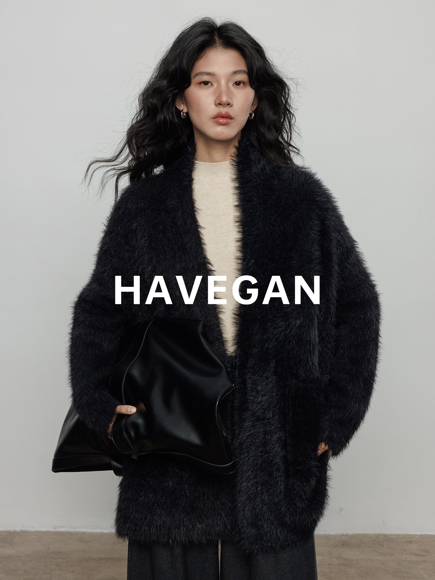 無領抓絨長版開襟衫_BDHL7971