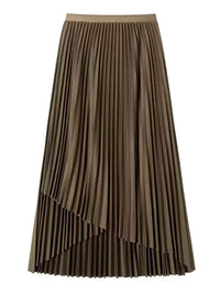 Irregular A-Line Pleated Skirt_BDHL7219