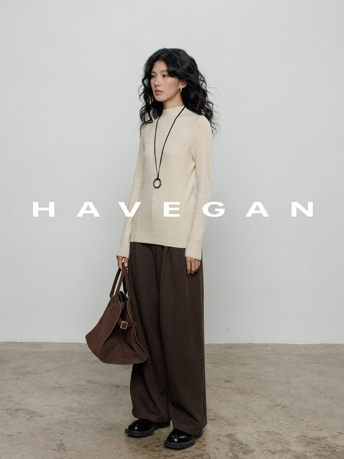 磨毛高腰闊腿褲_BDHL7962