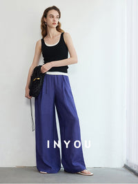 High Waist Draped Mop Pants_BDHL6150