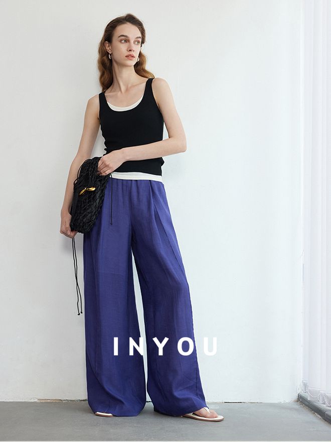 High Waist Draped Mop Pants_BDHL6150