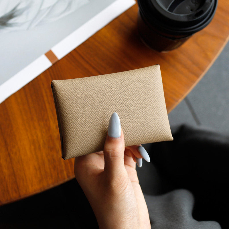 Pebbled Leather Snap Card Pouch_BDHL8420