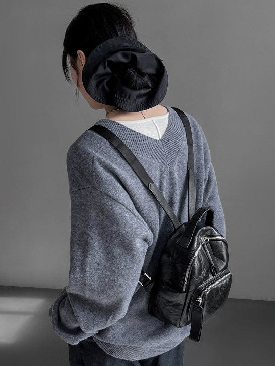 Lightweight Compact Leather Backpack_BDHL8094