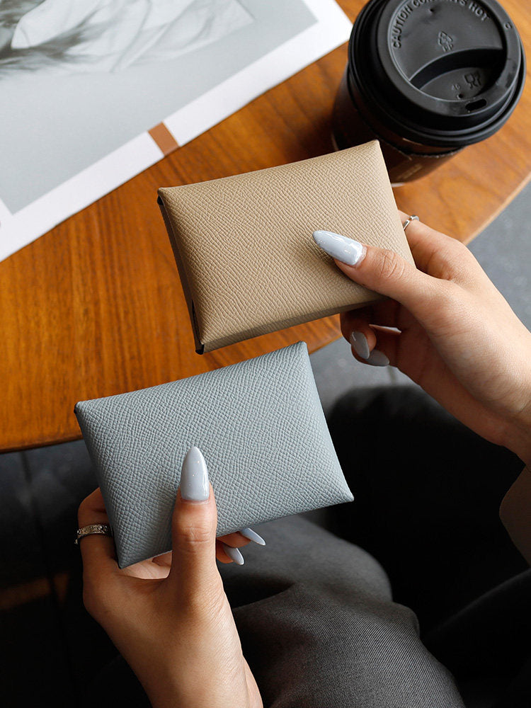 Pebbled Leather Snap Card Pouch_BDHL8420