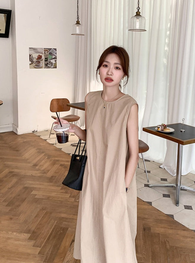 Back Hollow Sleeveless Dress_BDHL6226