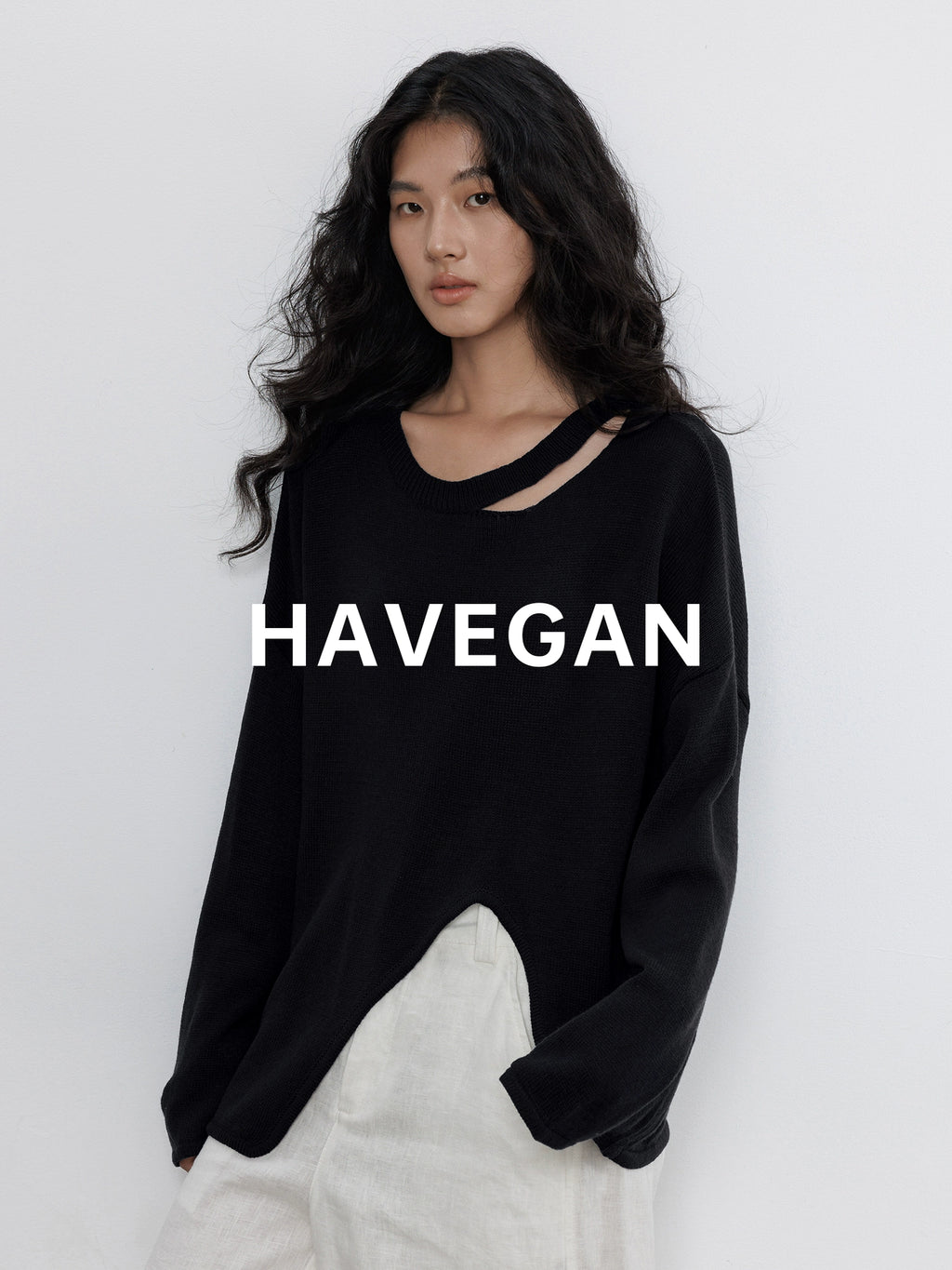 Round-Neck Slit Knit Tops_BDHL7707 