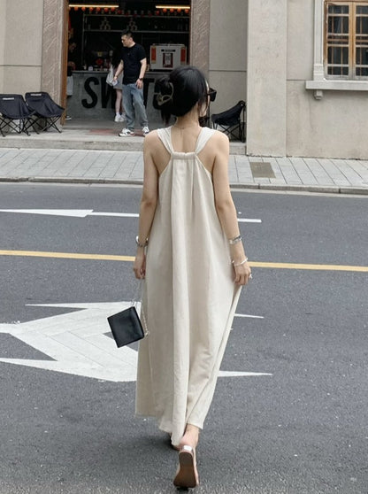 V-Neck Loose Fit Sleeveless Dress_BDHL6172