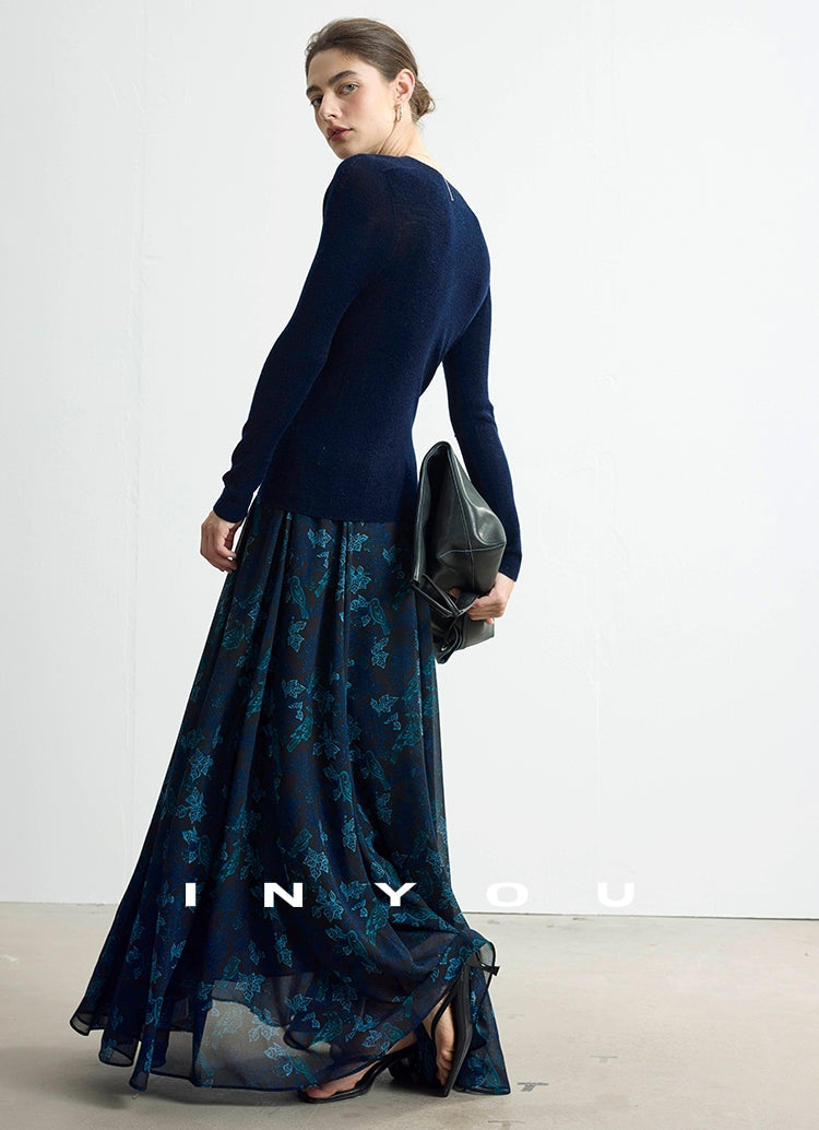 Print Design Loose-Fit Maxi Skirt_BDHL7750