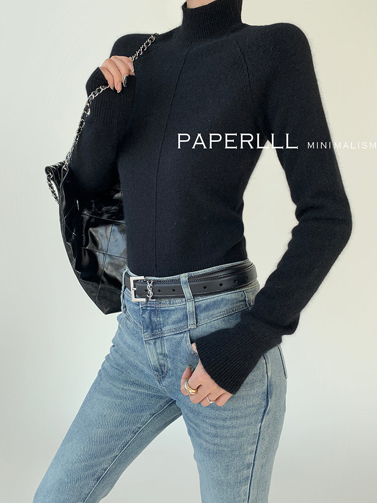 High-Neck Slim Knit Tops_BDHL8021