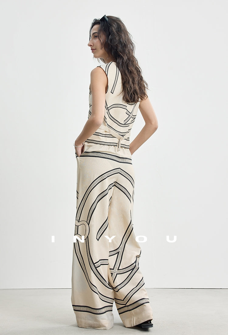 Printed Slim Vest Or Casual Pants_BDHL7485