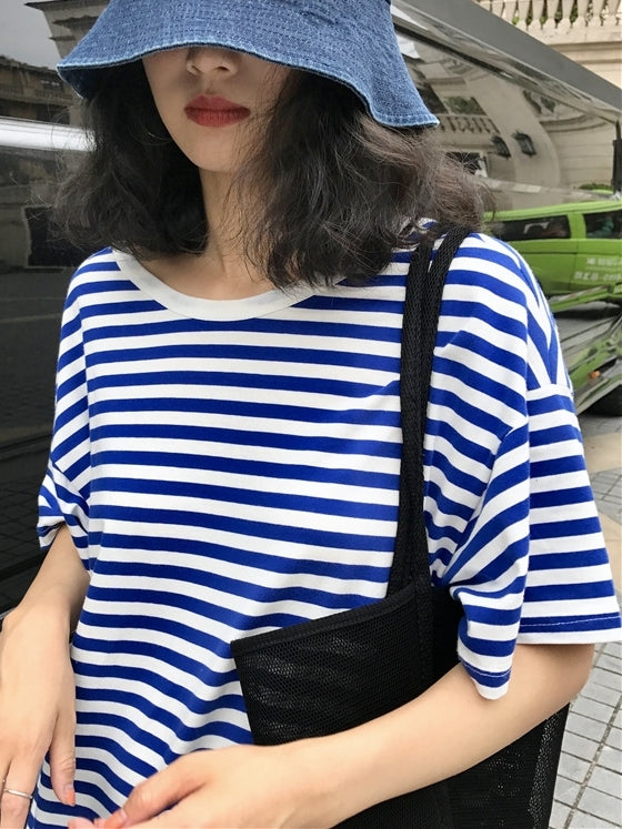 Backless Striped Sleeveless Dress_BDHL7548