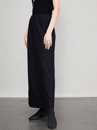 Back Slit Straight Long Skirt_BDHL6696