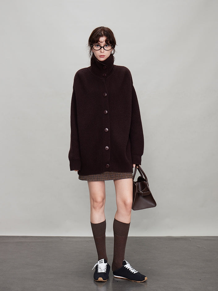 厚針織長版翻領開襟衫_BDHL7942