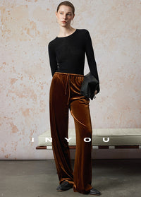 Velvet Straight Wide Leg Pants_BDHL6664