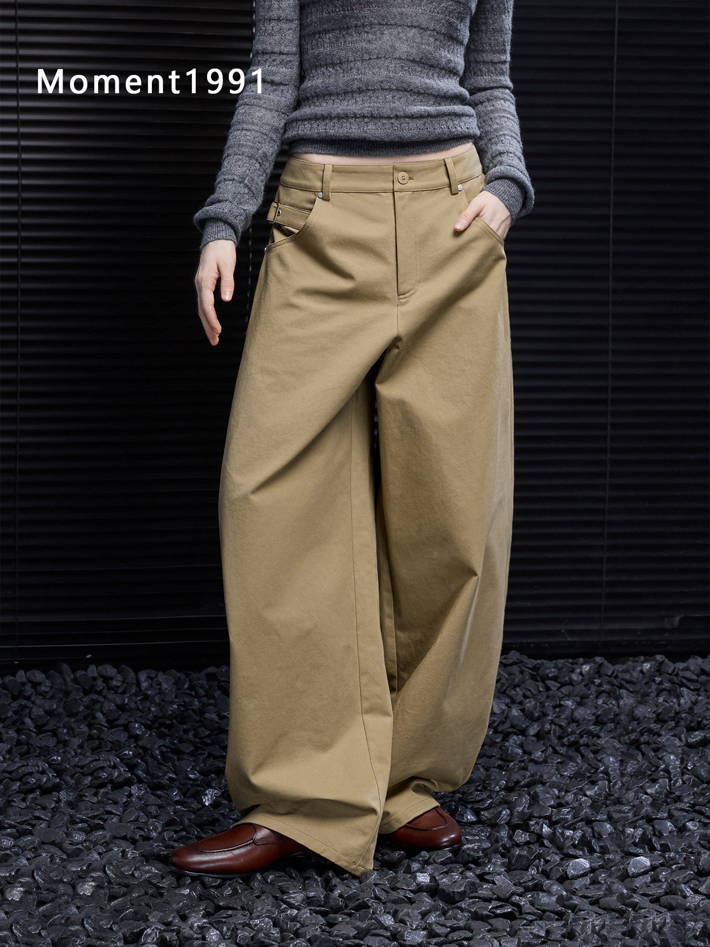 Straight Wide Leg Cotton Trousers_BDHL8414