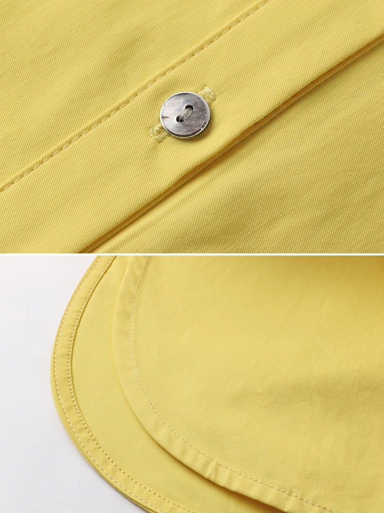 Hem Slit Design Shirt_BDHL7231