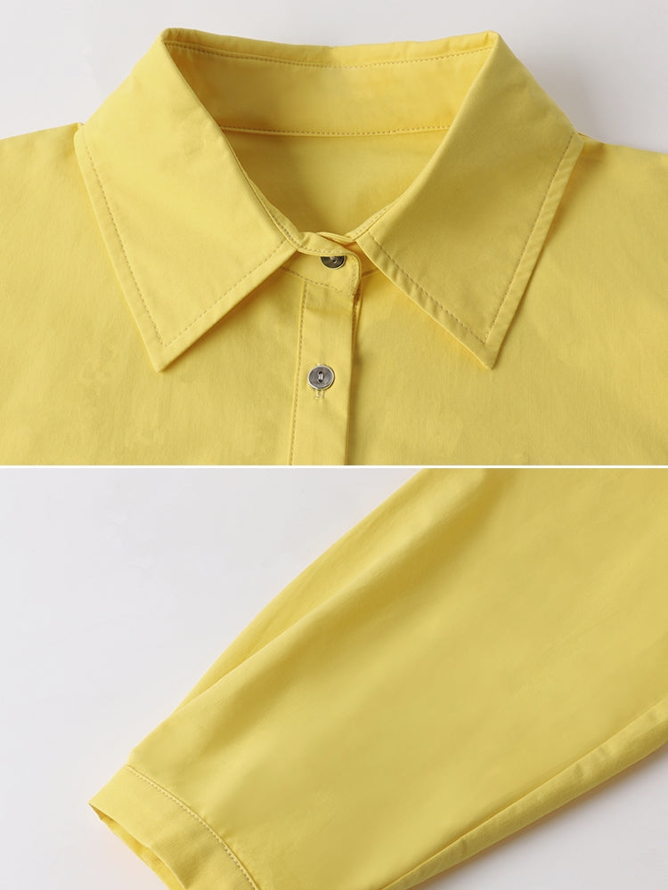 Hem Slit Design Shirt_BDHL7231