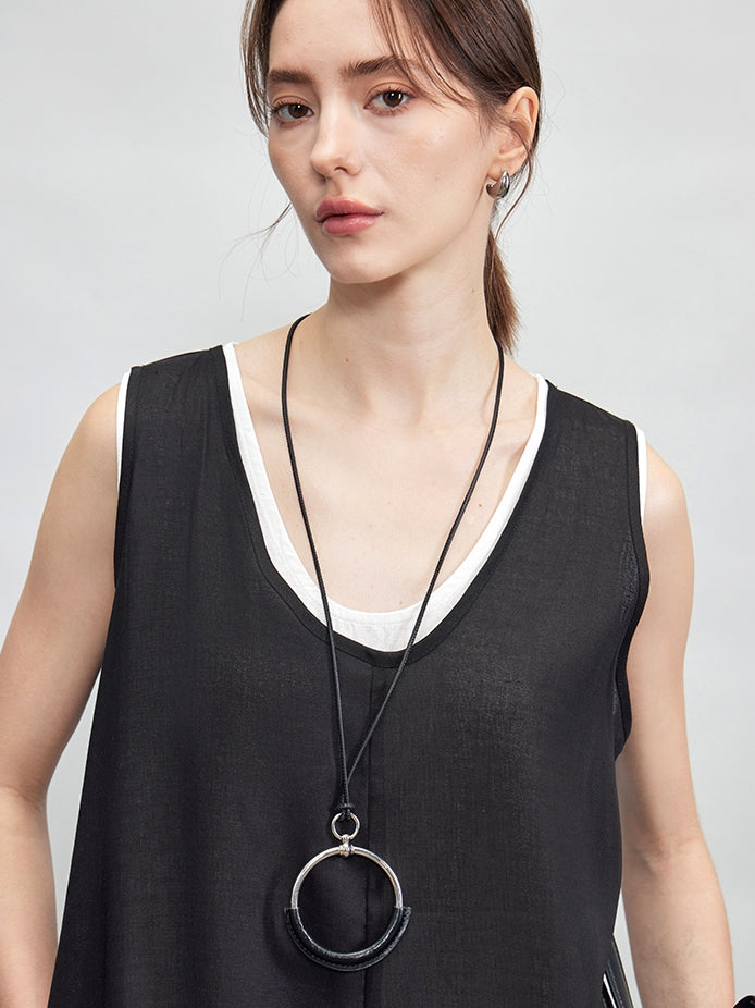 U-Neck Sleeveless Dress Set_BDHL7599