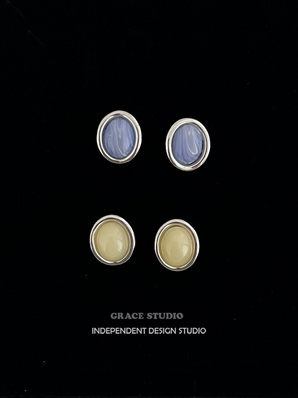 Natural Gem Dome Pierced Earring_BDHL7672