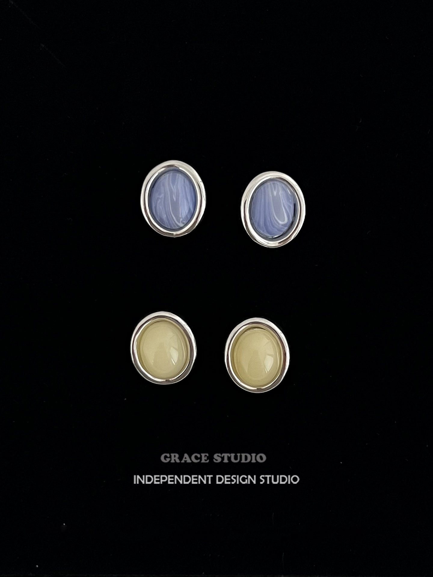 Natural Gem Dome Pierced Earring_BDHL7672