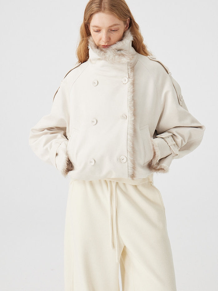 Fluffy-Collar Short-Length Jacket_BDHL8118