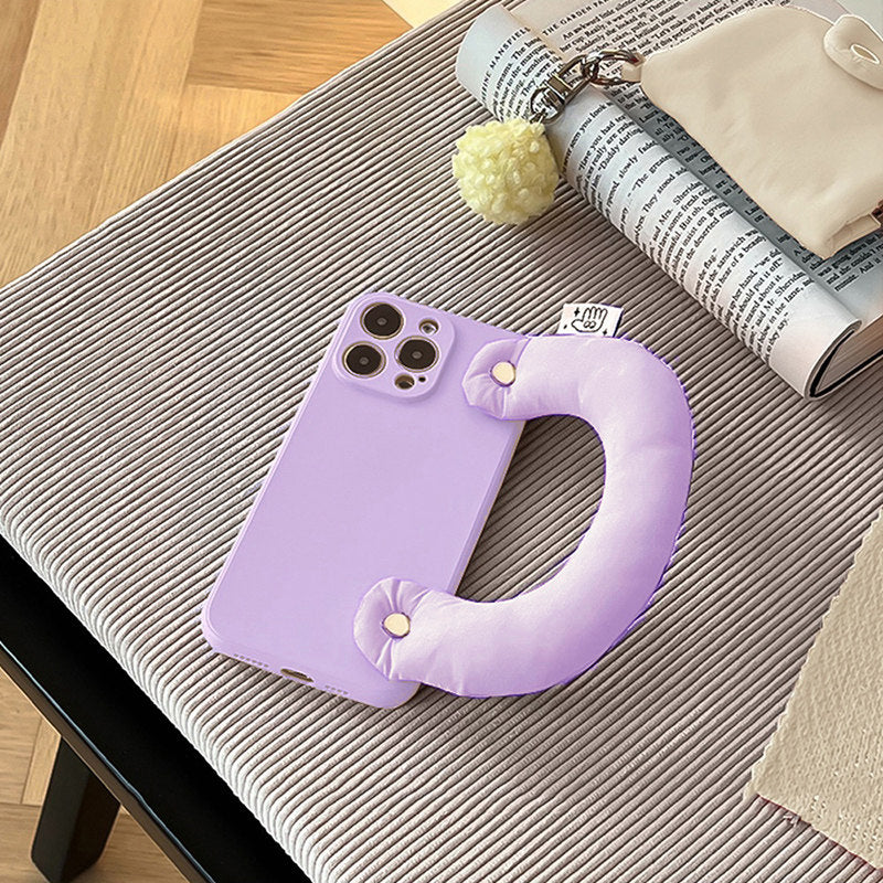 3D D Letter Soft iPhone Case with Cotton Wrist Strap_BDHL8191