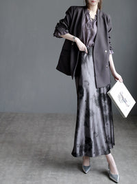 Collar Ribbon Bell Sleeve Shirt_BDHL7270