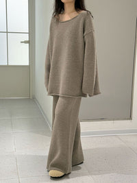 Fluffy Wide-Leg Knit Pants_BDHL6893