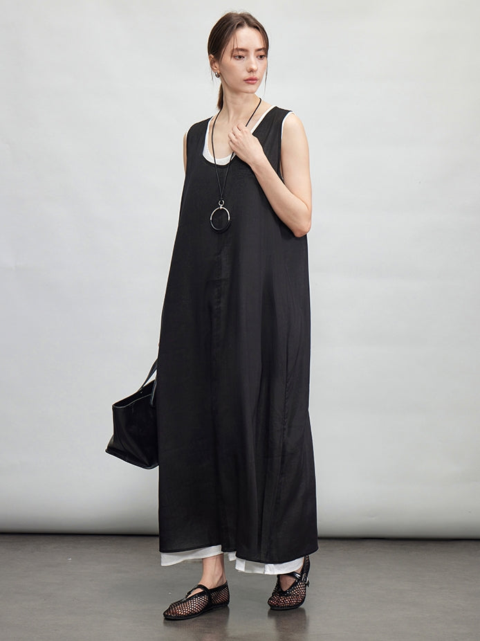 U-Neck Sleeveless Dress Set_BDHL7599