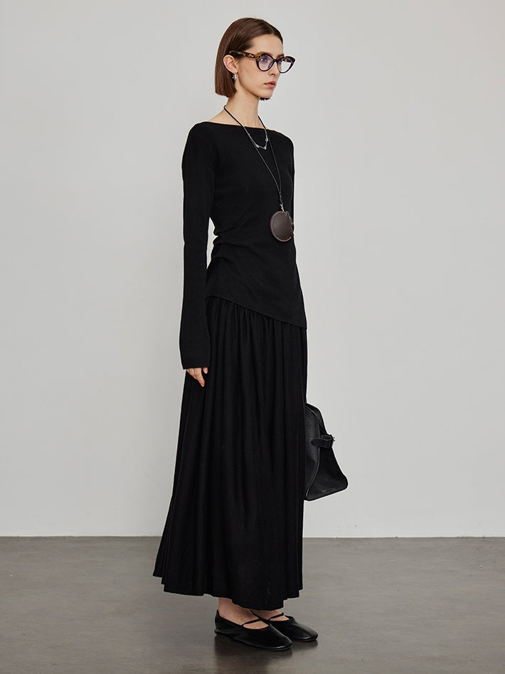 Knitted Slit Tops or Pleated Skirt_BDHL6450