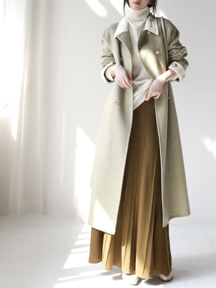 Sleeve Collar Switching Long Coat_BDHL6877