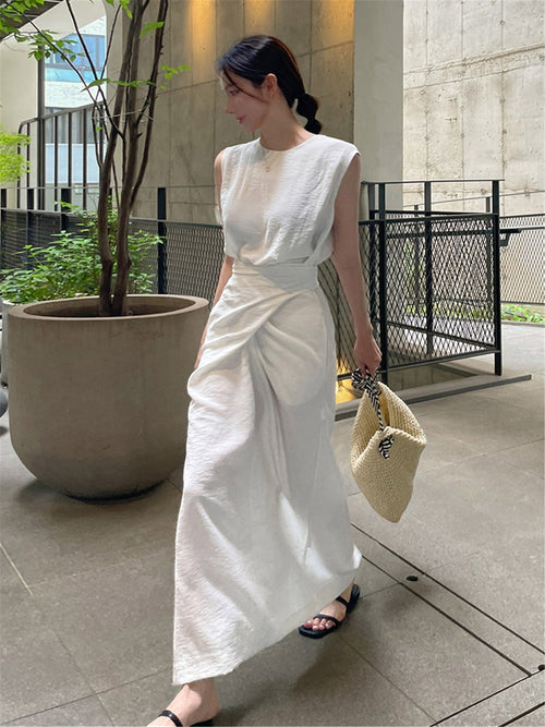 Cross Strap Sleeveless Dress_BDHL7560