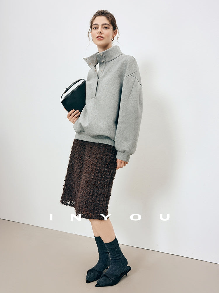 3D蕾絲及膝裙_BDHL7905