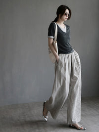 Loose Fit Cotton-Linen Straight-Leg Pants_BDHL7312