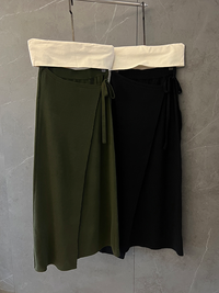 Draped Rolled A-lLne Skirt_BDHL6928