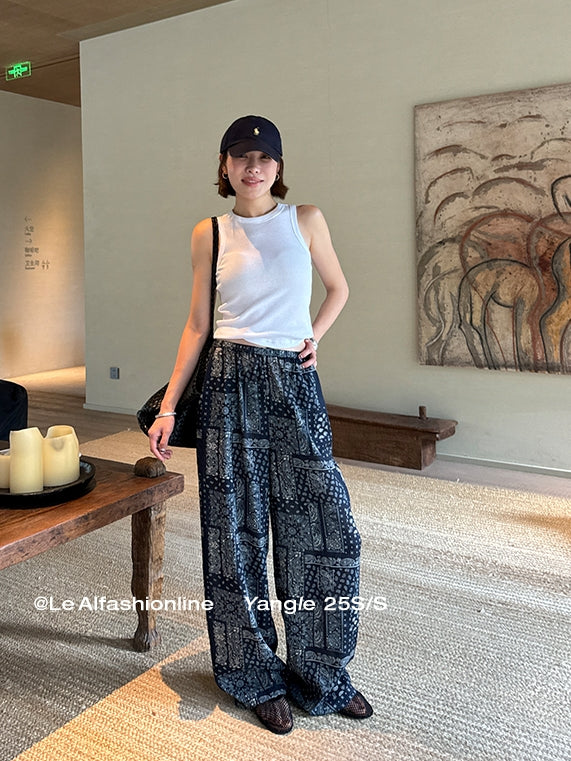 Patterned Wide-Leg Pants_BDHL7619