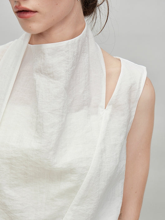 Ribbon Tie Sleeveless Tops Or Bud Skirt_BDHL7331