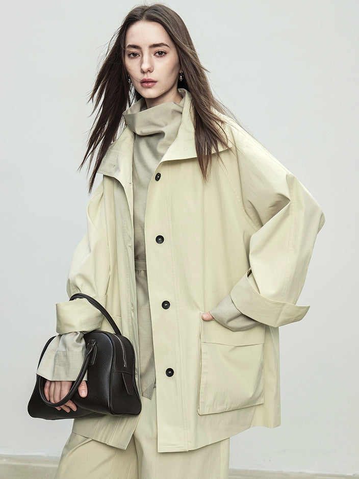 Draped Collar Ribbon Shirt_BDHL7100