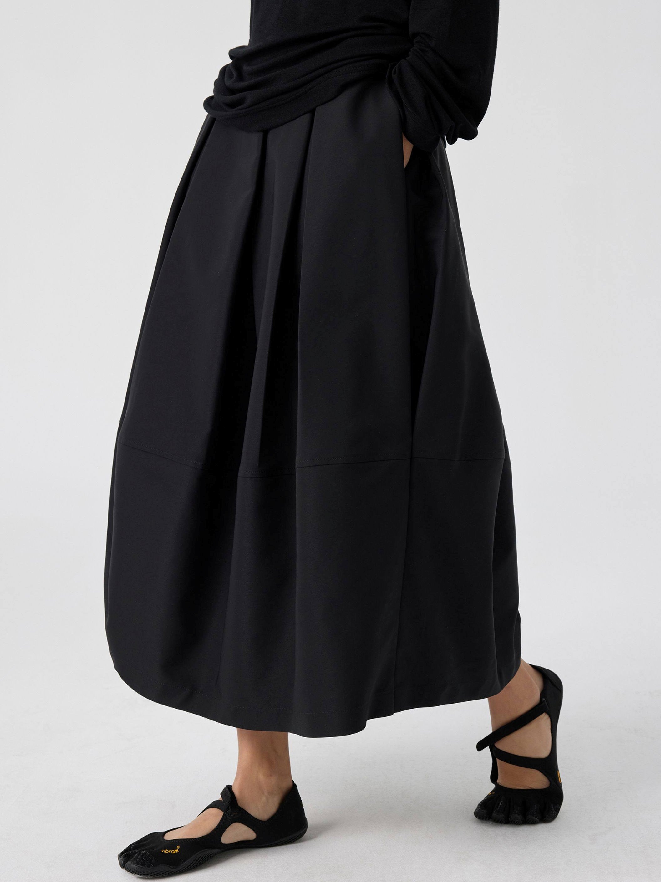 Pleated Bubble Long Skirt_BDHL8168