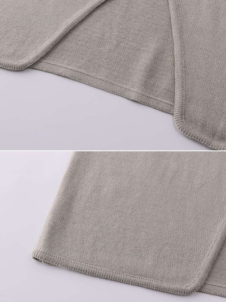 Round-Neck Slit Knit Tops_BDHL7707 