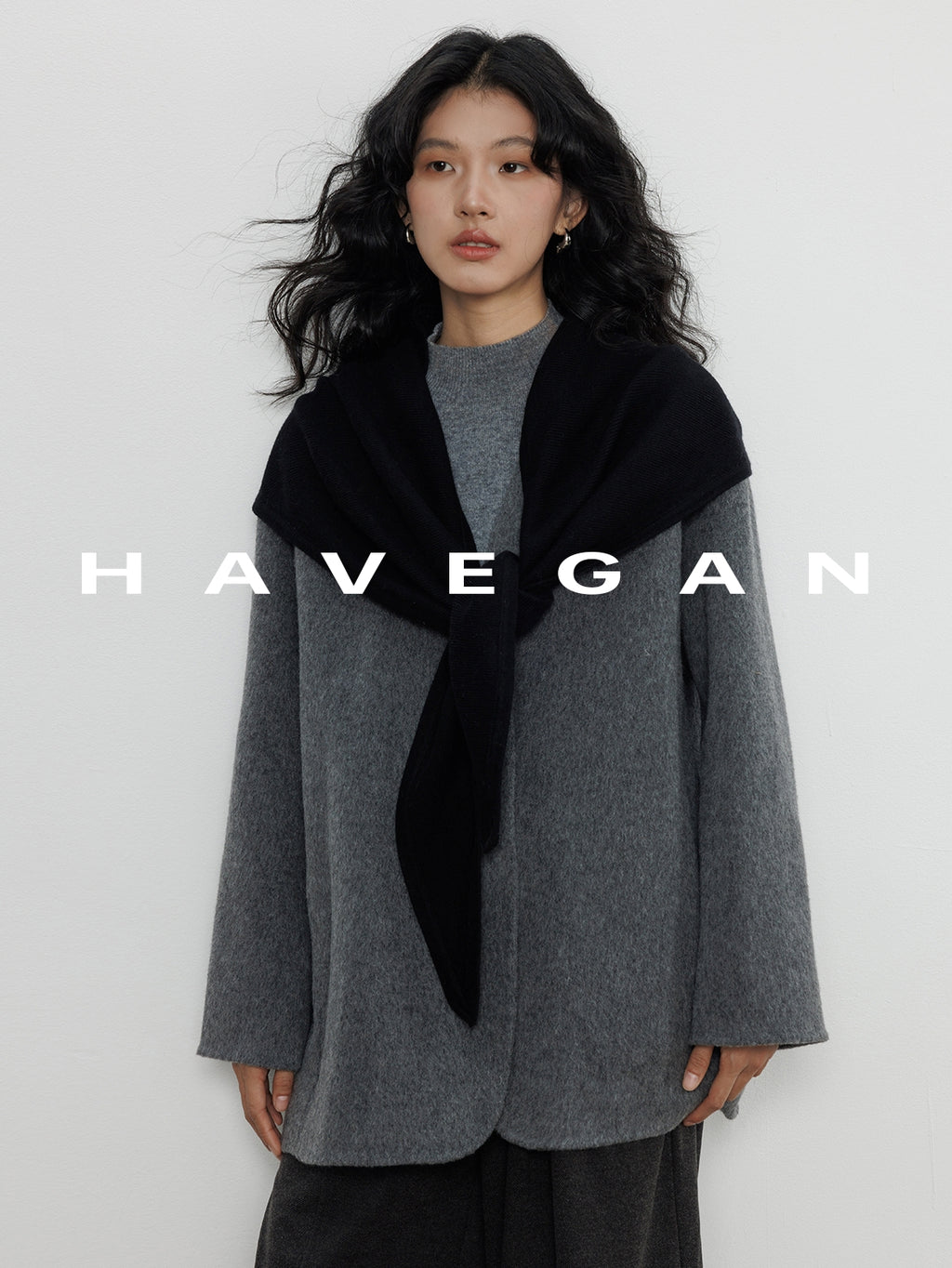 無領披肩大衣_BDHL7889