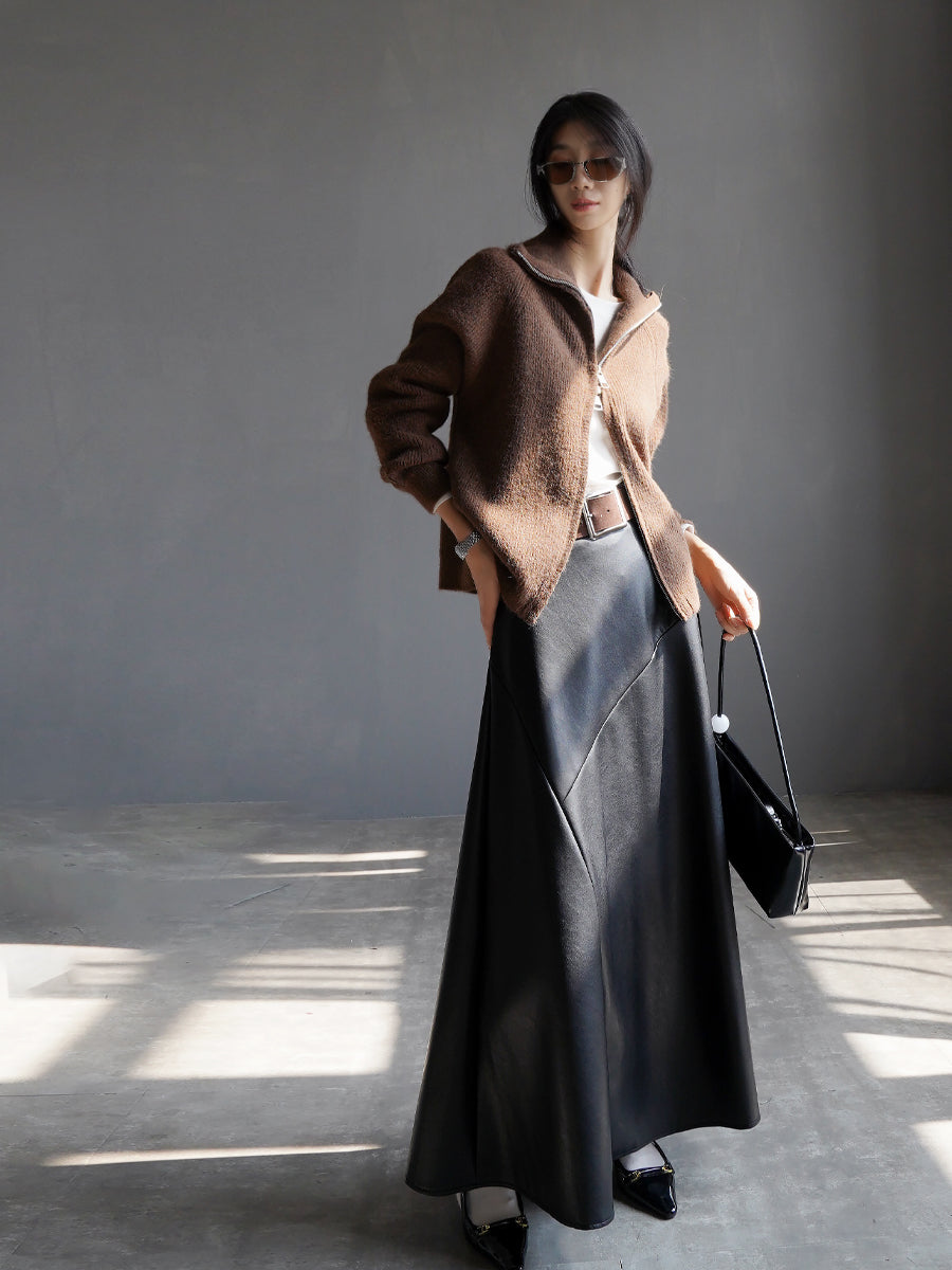 Zip-Up Knitted Cardigan_BDHL7935