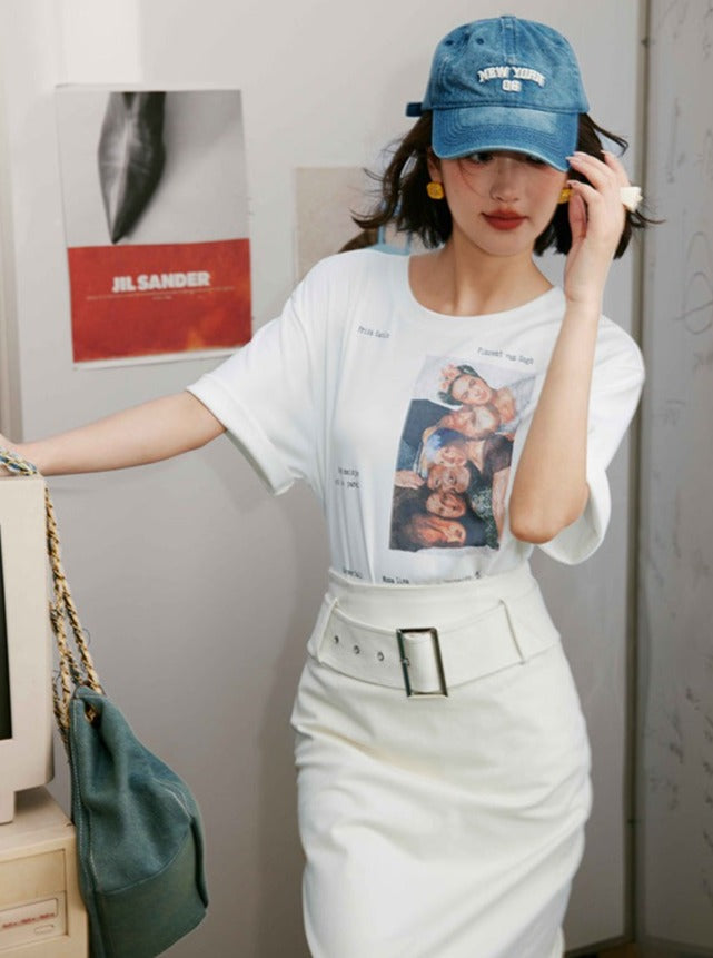 Double-Sided Printed White T-Shirt_BDHL5956