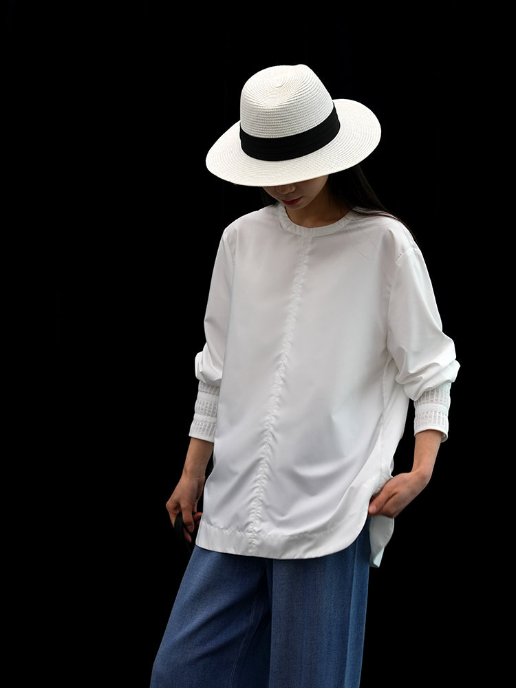 Round Hem Long Sleeved Shirt_BDHL7255