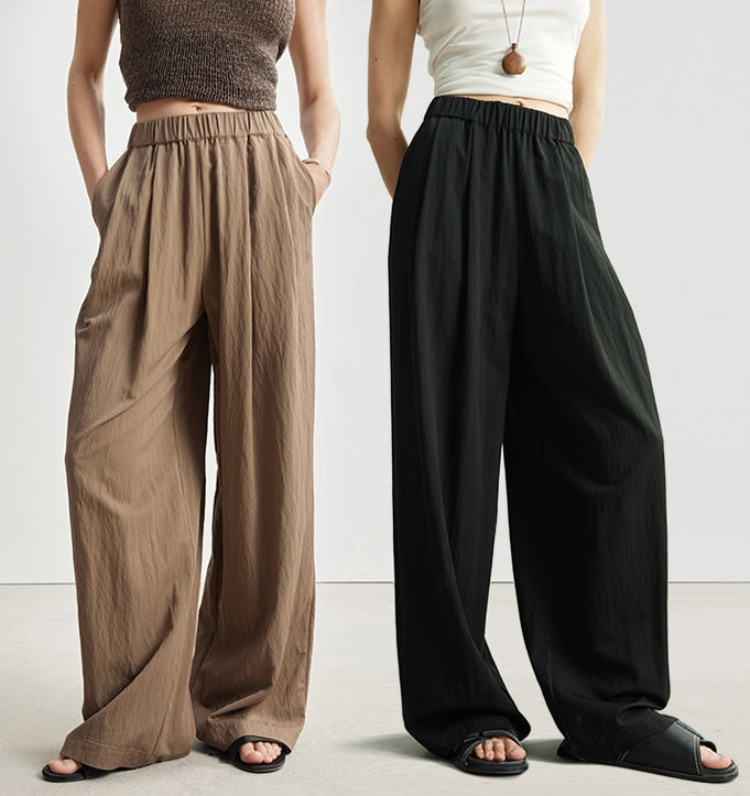 High-Waisted Draped Mop Pants_BDHL7135