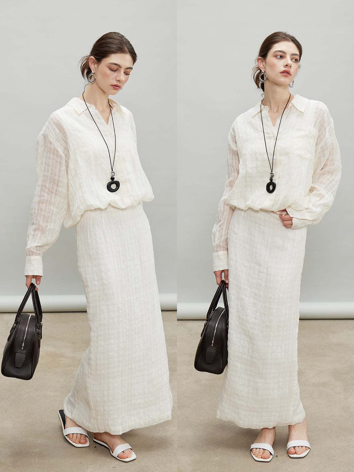 Loose-Fitting Shirt Or Long Straight Skirt_BDHL7193