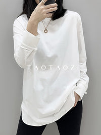 Round Neck White Tops_BDHL6961