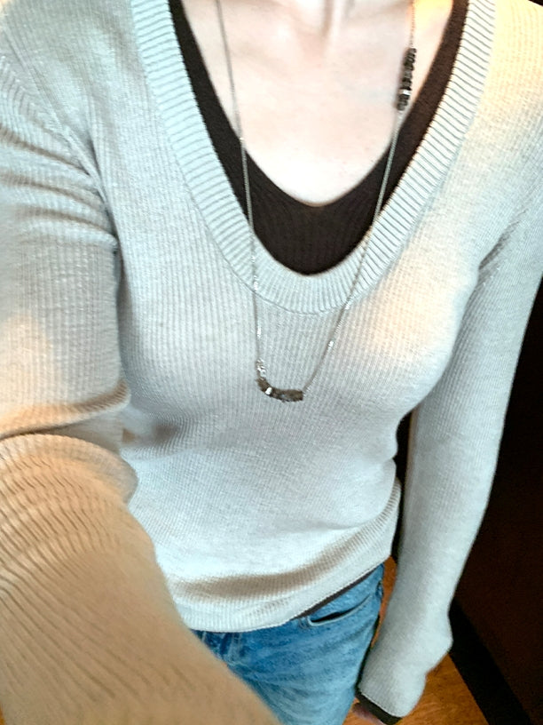 Fake two-Piece Style Slim Knit_BDHL7840